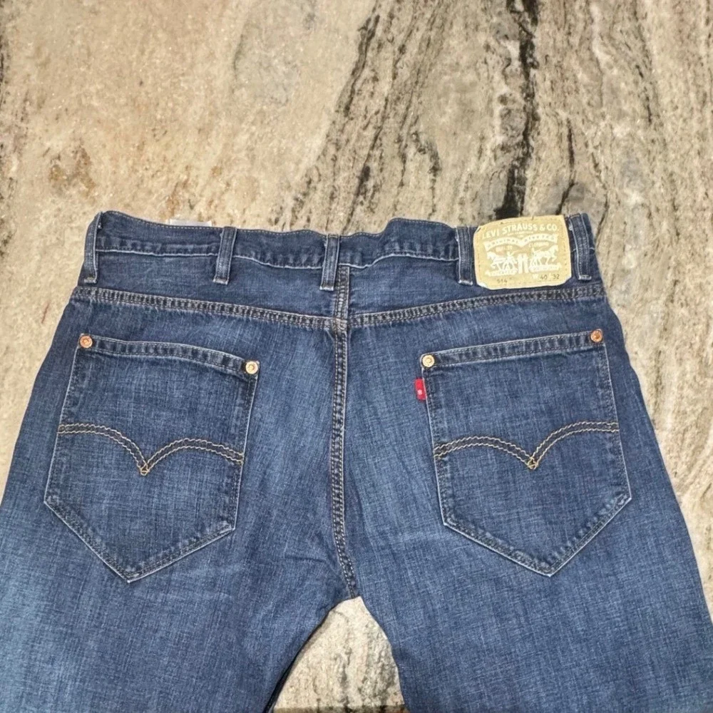 Levi's 514 Straight Fit Jeans Mens 40x31 Stretch Denim Blue Medium Wash